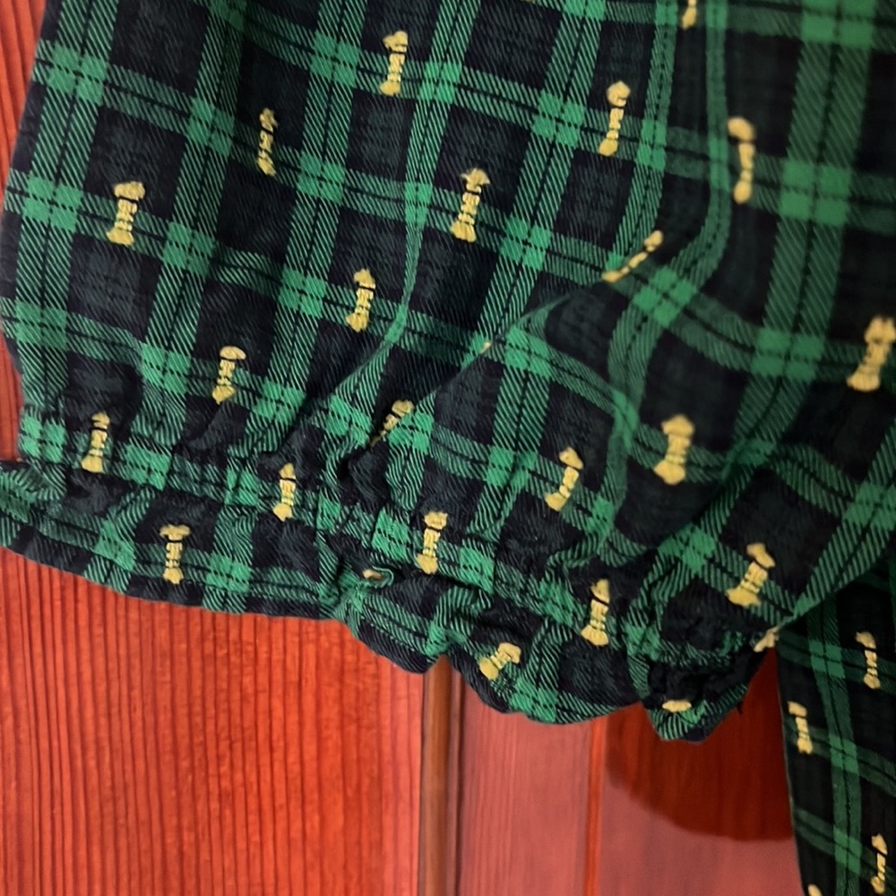 Talbots XLP Plaid Velvet Ruffle Popover - Picture 5 of 5